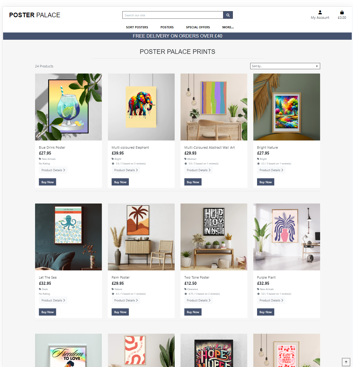 List of products