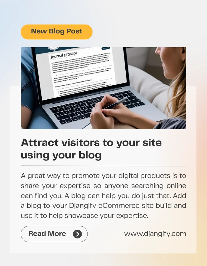 product detail for Add a Blog to Your Djangify eCommerce Site